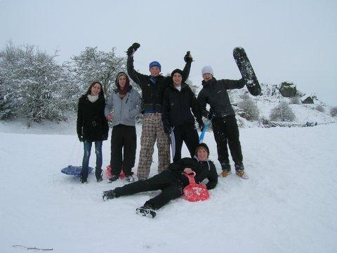 Reader Sue Boerrigter image of people enjoying the snow on Ben Rhydding Golf Course.