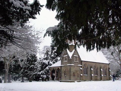 Snow at Ilkley Cemetery, by Ilkley parish councillor Lexa Robinson.