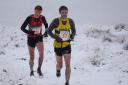 Jack Wood chases the lead at the snowy Wadsworth Trog. Picture: Dave Woodhead