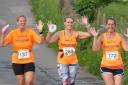 Amanda Connoley, Rachel Jovanovic and Sharon Elms take on the Apperley Bridge Canter Picture: Philip Bland