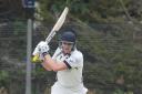 Pudsey St Lawrence opener Mark Robertshaw on his way to a century against Woodlands Picture: Ray Spencer