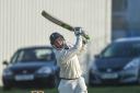 Tom Kohler-Cadmore hits out on the way to his fiirst century for Cleckheaton