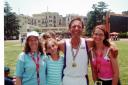 Michael Blyszko with wife Jackie and daughters Holly and Amy in Naples in 2006 where he won gold in the European Heart and Lung Transplant Games.