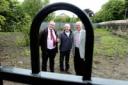 Menston Parish Council chairman Peter Finlay (left) with Shaun O'Hare, of Bradford Vision and Quentin Mackenzie (right), chairman of Menston In Bloom.