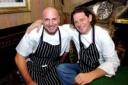 Top chefs Simon Gueller (left) and Marco Pierre White are pictured at the Box Tree in Ilkley.