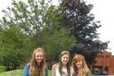 Horsforth students Hannah Simister, Olivia Hutchison and Hannah Ferraby  celebrate their GCSE results