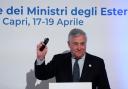Italian foreign minister Antonio Tajani held a final press conference at the G7 foreign ministers’ meeting on Capri Island (AP)