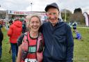 Alison Weston after the Three Peaks with Geoff Howard fresh from his London Marathon heroics. Photo: Dave Woodhead