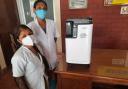 Medics in India with one of the donated pieces of equipment