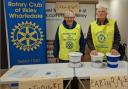 John Brash, left, and Michael Booth collecting at Tesco for the Turkey-Syria earthquake relief fund