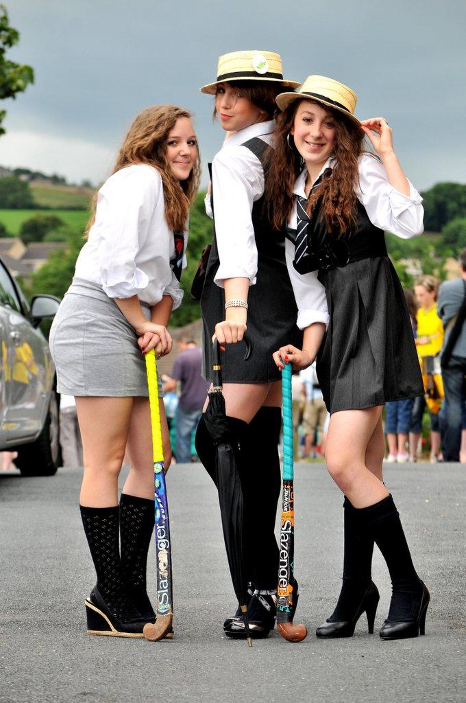 St Trinian's was the gala day theme for Addingham Guides, from left, Kate Lambert, Rosie Waterman and Georgina Vaughan.