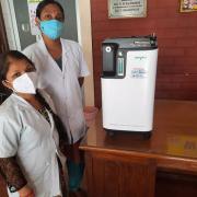 Medics in India with one of the donated pieces of equipment