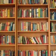 International Booker Prize for Fiction longlist announced for 2022. Photo shows an array of books on a bookshelf, via Canva/Pixabay.