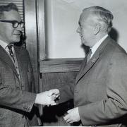 Brian Whittam meeting Harold Wilson, Labour Prime Minister