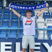 Bailey Conway smiles for the camera after his move to Guiseley was confirmed