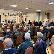 The packed public meeting at the Clarke Foley Centre in Ilkley to discuss traffic calming measures planned for Ilkley, which includes speed cushions and a town-wide 20mph zone