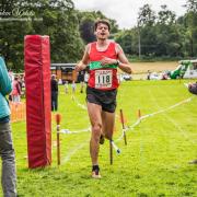 : Jack Wood crossing the line in first place at the Beetham Sports Fell Race. Photo credit: Stephen Wilson www.grandayoutphotography.co.uk