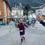 Petra Bijsterveld finishing in Chamonix