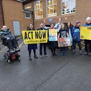 Group for Action on Leeds Bradford Airport (GALBA) demonstrating