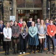The Oxbridge cohort with staff at Ilkley Grammar School