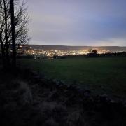 Ilkley at dusk, taken from Denton by Nick Bailey