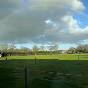 a rainbow over Guiseley Cricket Club taken last Saturday- which is just ahead of the new season by Colin Robertson