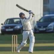 Tom Kohler-Cadmore hits out on the way to his fiirst century for Cleckheaton
