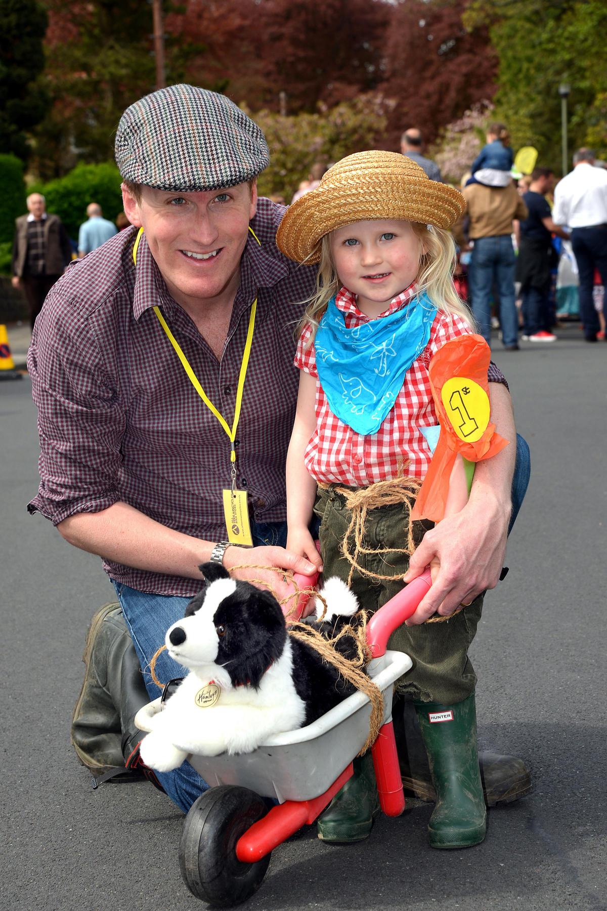Olive Spiers, with dad Peter, from Ben Rhydding Pre-School