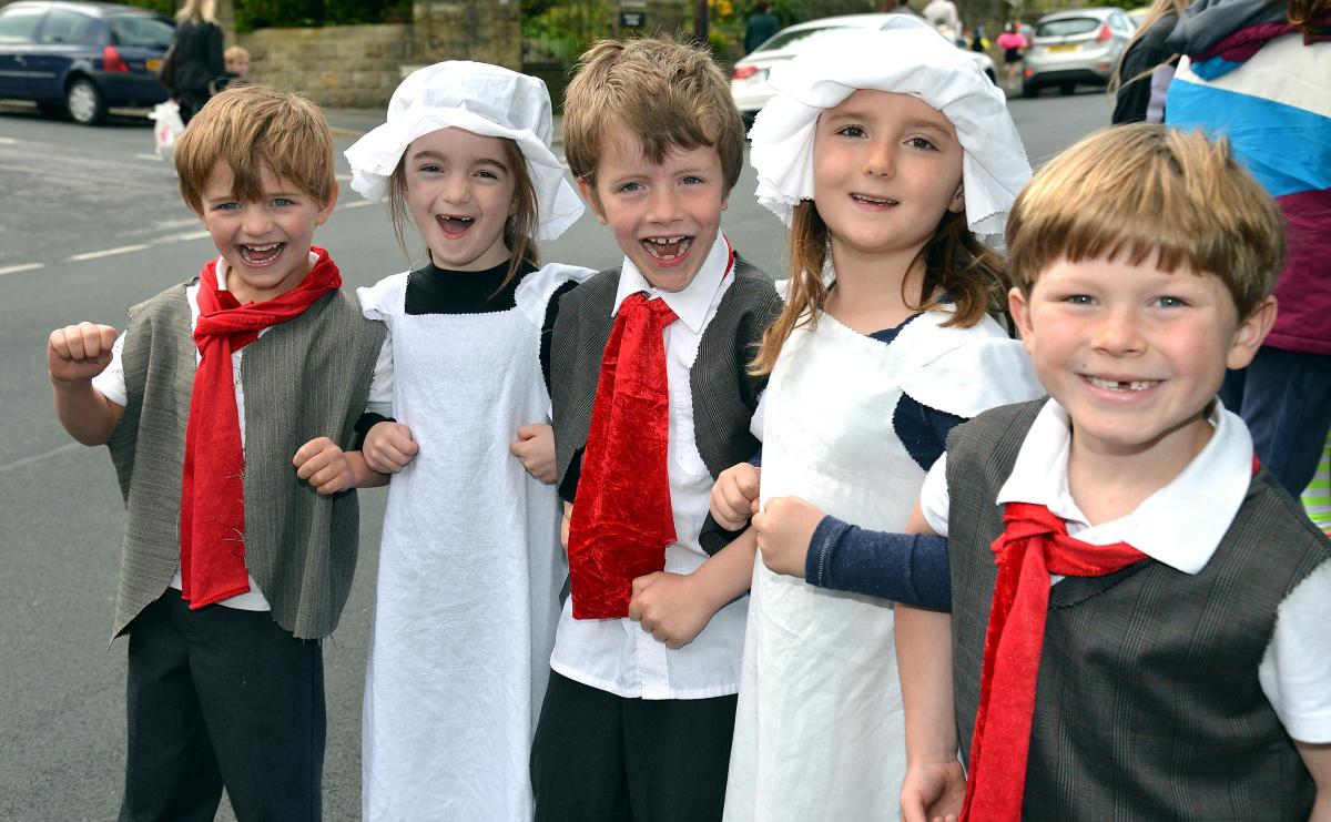 Ben Rhydding Primary School pupils, from the left, George Walsh, Evelyn Kelrs, Odhran Coleman, Abigail Elms and James Cunberland