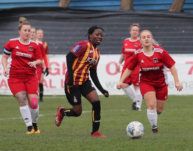 Thackley's ladies (in red) somehow lost to Ossett over the weekend. Picture: Alex Daniel.