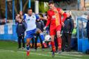 Kaine Felix, left, equalised for Guiseley but it proved in vain