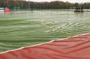 Ben Rhydding Sports Club was hit hard by this year's floods especially their premier hockey pitch (above)