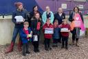 Pupils from Cononley Primary School deliver their gifts