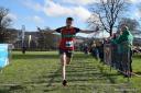 Jack Cummings crossing the finish line at the Big Keighley 10km race. Photo credit: Dave Woodhead