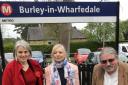 Anna Dixon with Tracy Brabin and Chris Steele at Burley-in-Wharfedale Railway Station
