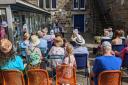 Crowds watch Otley Players at the Heritage Open day at Otley Courthouse