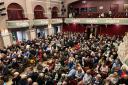 A packed King's Hall in Ilkley for a town meeting on October 3