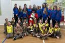 Burley-in-Wharfedale Rainbows, Brownies and Guides with the Lord Mayor of Bradford, Councillor Gerry Barker