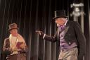 Bob Cratchit (Michael Scott) and Ebenezer Scrooge (John Wise)