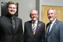 Soloist Jamie Smith, Frank Renton and Geoff Bartrum, Aireborough Rotary President
