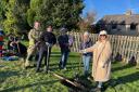 Volunteers planting the community orchard at Ilkley Fire Station