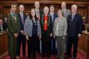 The former Leeds councillors who received the major civic honour, pictured with the Lord Mayor of Leeds, Councillor Al Garthwaite