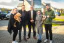 First residents the Wilkinsons and the Pages pictured with David Wilson Homes MD Gavin Birch at Centurion Meadows in Burley-in-Wharfedale