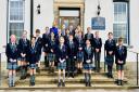 Westville House School pupils who are celebrating exam success with class teacher Mrs Hensby