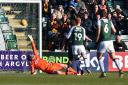 City keeper Colin Doyle can't reach Antoni Sarcevic's deflected shot as Plymouth take the lead – Picture: Graham Hunt