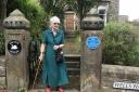 Sylvia Cunliffe unveils the blue plaque