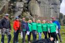 The abseil at the Cow & Calf in Ilkley in aid of the NSPCC