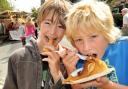 Ben Skirrow, nine, from East Carlton, and Tommy Matthews,11, from Ilkley, sample the food.