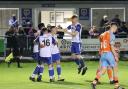 Guiseley's academy side celebrate a goal during their win over Halifax in the FA Youth Cup Third Qualifying Round Picture: Alex Daniel