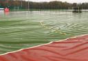 Ben Rhydding Sports Club was hit hard by this year's floods especially their premier hockey pitch (above)